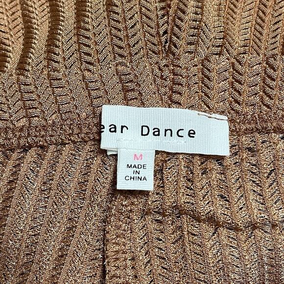 Side Fringe Knit Flare Leg Pants Size M Caramel Brown Sheer Cowgirl Costume NWT - Picture 10 of 15